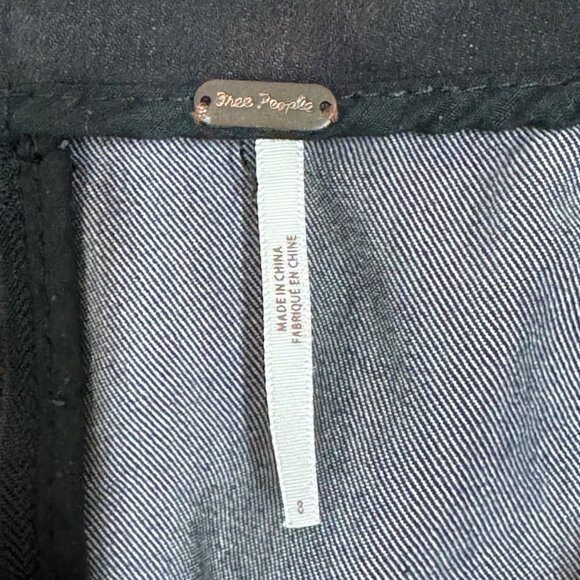 Free People Womens Black Cotton Blend Mini Skirt Size 8 With Back Zipper Closure - Picture 4 of 5